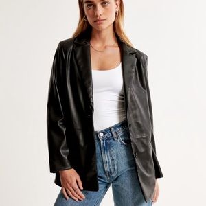 Abercrombie & Fitch Vegan Leather Blazer